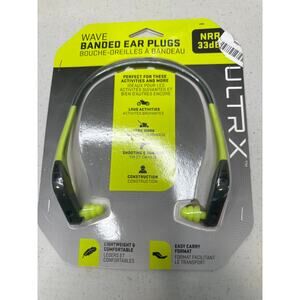 ULTRX Wave Banded Ear Plugs, Gray/Yellow
